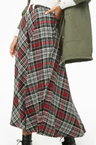 Plaid Maxi Skirt $12